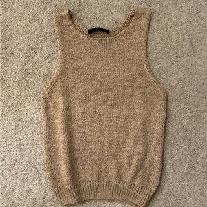 Zara Women's Tan Sleeveless Knit Sweater
